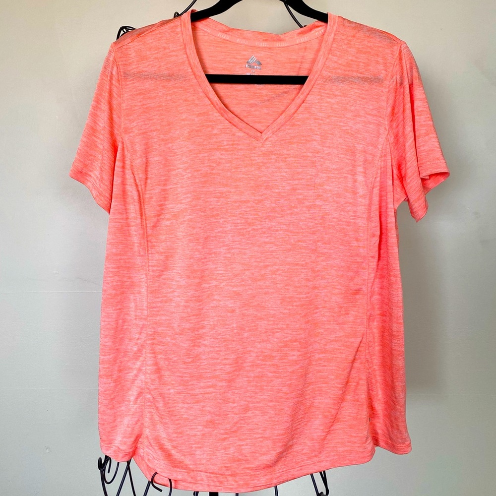 RBX V-Neck Workout T-Shirt in Bright Orange